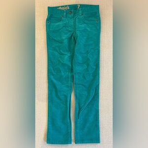 Crewcuts Teal Corduroy Toothpick Pants (7Girl)